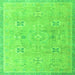 Square Oriental Green Traditional Rug, abs4318grn