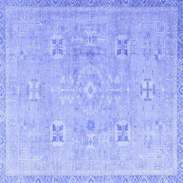 Square Machine Washable Oriental Blue Traditional Rug, wshabs4318blu