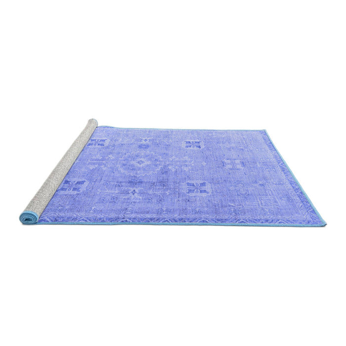 Sideview of Machine Washable Oriental Blue Traditional Rug, wshabs4318blu