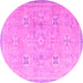 Round Oriental Pink Traditional Rug, abs4318pnk