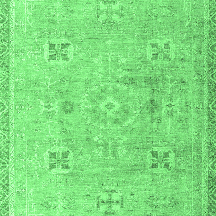 Machine Washable Oriental Emerald Green Traditional Area Rugs, wshabs4318emgrn