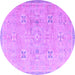 Round Oriental Purple Traditional Rug, abs4318pur