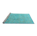 Sideview of Machine Washable Oriental Light Blue Traditional Rug, wshabs4318lblu