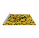 Sideview of Machine Washable Abstract Yellow Modern Rug, wshabs4319yw