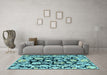 Machine Washable Abstract Light Blue Modern Rug in a Living Room, wshabs4319lblu