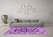 Machine Washable Abstract Purple Modern Area Rugs in a Living Room, wshabs4319pur