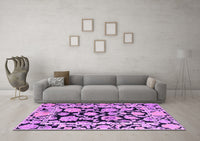 Machine Washable Abstract Purple Modern Rug, wshabs4319pur