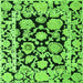 Square Abstract Green Modern Rug, abs4319grn