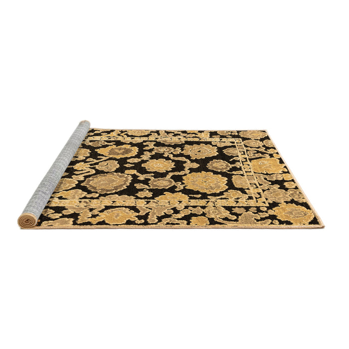Sideview of Machine Washable Abstract Brown Modern Rug, wshabs4319brn