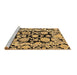 Sideview of Machine Washable Abstract Brown Modern Rug, wshabs4319brn