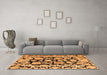 Machine Washable Abstract Orange Modern Area Rugs in a Living Room, wshabs4319org