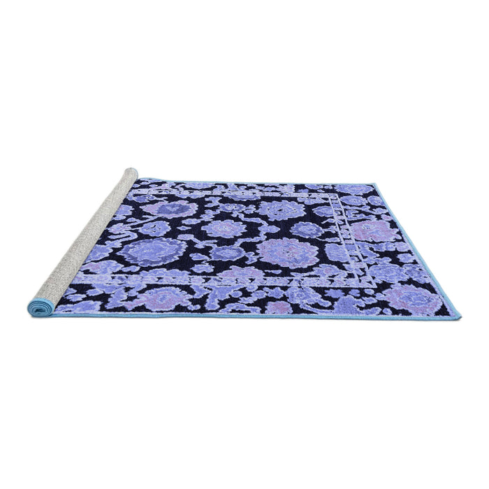 Sideview of Machine Washable Abstract Blue Modern Rug, wshabs4319blu