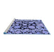 Sideview of Machine Washable Abstract Blue Modern Rug, wshabs4319blu