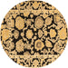 Round Machine Washable Abstract Brown Modern Rug, wshabs4319brn