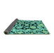 Sideview of Abstract Turquoise Modern Rug, abs4319turq