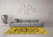 Machine Washable Abstract Yellow Modern Rug in a Living Room, wshabs4319yw