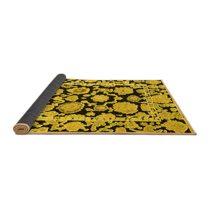 Sideview of Abstract Yellow Modern Rug, abs4319yw