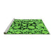 Sideview of Machine Washable Abstract Green Modern Area Rugs, wshabs4319grn