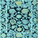 Square Abstract Light Blue Modern Rug, abs4319lblu