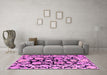 Machine Washable Abstract Pink Modern Rug in a Living Room, wshabs4319pnk