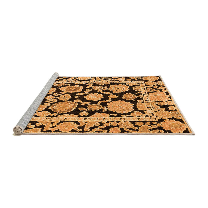 Sideview of Machine Washable Abstract Orange Modern Area Rugs, wshabs4319org