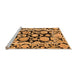 Sideview of Machine Washable Abstract Orange Modern Area Rugs, wshabs4319org