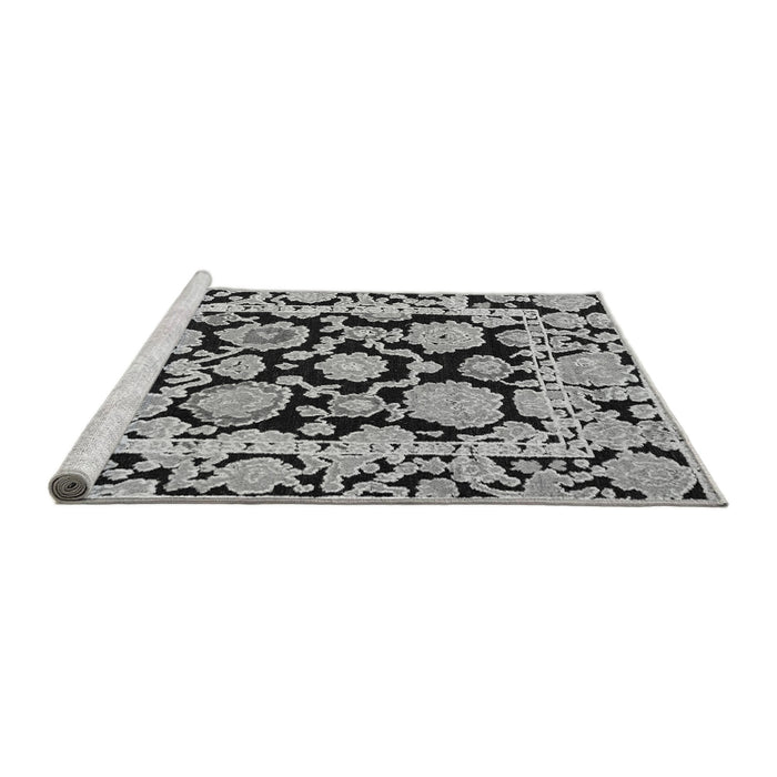 Sideview of Machine Washable Abstract Gray Modern Rug, wshabs4319gry