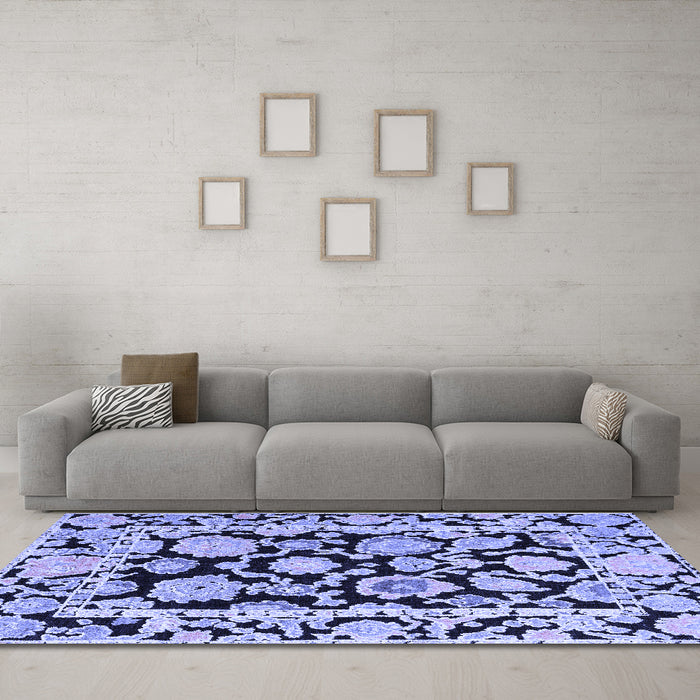 Machine Washable Abstract Blue Modern Rug in a Living Room, wshabs4319blu