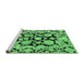 Sideview of Machine Washable Abstract Emerald Green Modern Area Rugs, wshabs4319emgrn