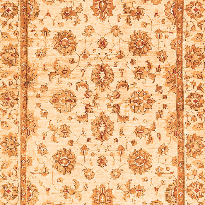 Machine Washable Oriental Orange Traditional Area Rugs, wshabs431org