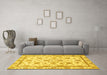 Machine Washable Oriental Yellow Traditional Rug in a Living Room, wshabs431yw