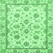 Square Oriental Emerald Green Traditional Rug, abs431emgrn