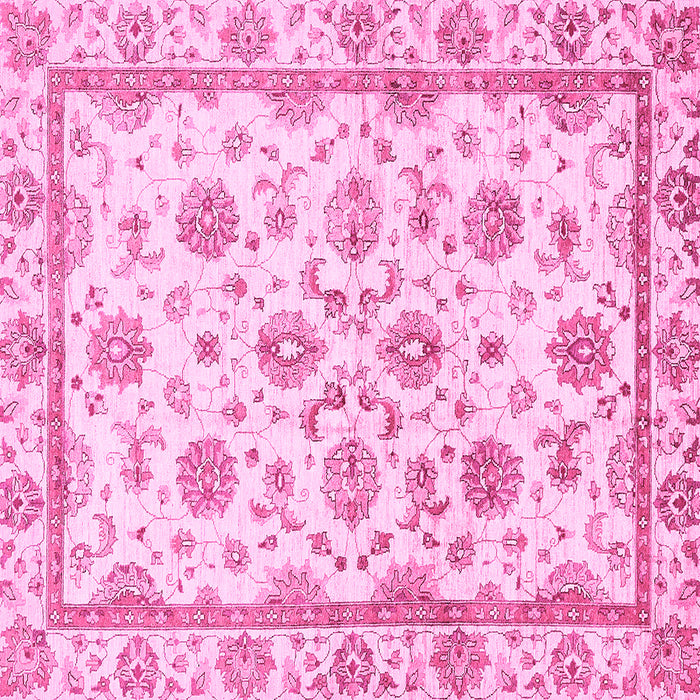 Square Oriental Pink Traditional Rug, abs431pnk