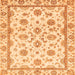 Square Machine Washable Oriental Orange Traditional Area Rugs, wshabs431org