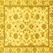 Square Machine Washable Oriental Yellow Traditional Rug, wshabs431yw