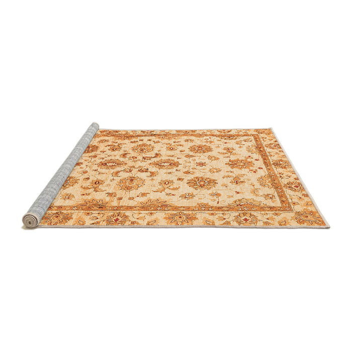 Sideview of Machine Washable Oriental Orange Traditional Area Rugs, wshabs431org