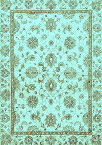 Oriental Light Blue Traditional Rug, abs431lblu