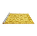 Sideview of Machine Washable Oriental Yellow Traditional Rug, wshabs431yw