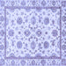 Square Machine Washable Oriental Blue Traditional Rug, wshabs431blu