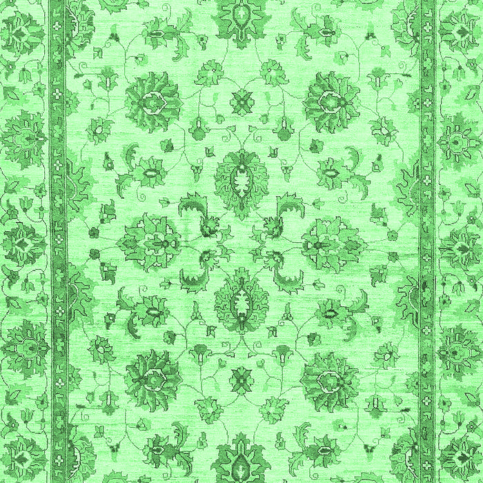 Machine Washable Oriental Emerald Green Traditional Area Rugs, wshabs431emgrn