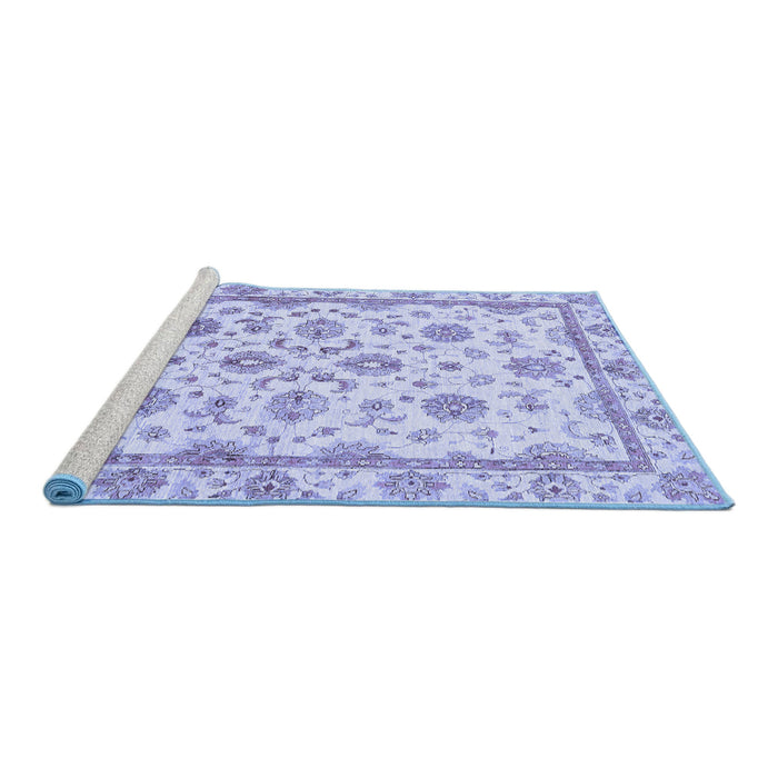 Sideview of Machine Washable Oriental Blue Traditional Rug, wshabs431blu