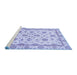 Sideview of Machine Washable Oriental Blue Traditional Rug, wshabs431blu