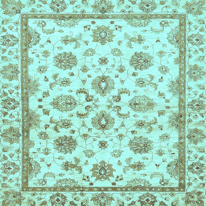 Square Oriental Light Blue Traditional Rug, abs431lblu