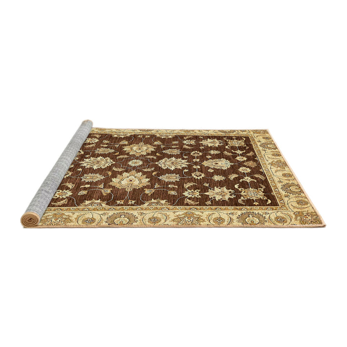Sideview of Machine Washable Abstract Chrome Gold Yellow Rug, wshabs432