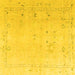 Square Oriental Yellow Traditional Rug, abs4320yw