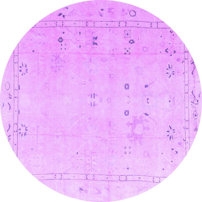 Round Oriental Purple Traditional Rug, abs4320pur