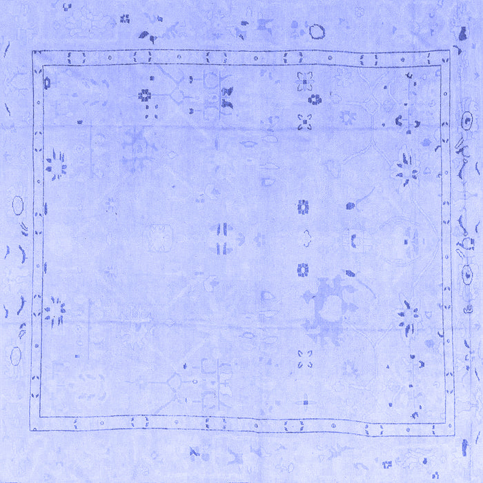 Square Machine Washable Oriental Blue Traditional Rug, wshabs4320blu