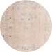 Round Abstract Desert Sand Beige Oriental Rug, abs4320