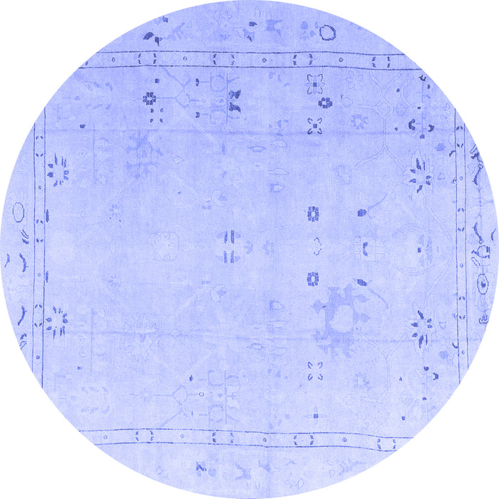 Round Oriental Blue Traditional Rug, abs4320blu
