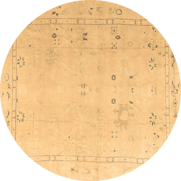 Round Oriental Brown Traditional Rug, abs4320brn